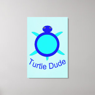 Tortue bleu clair Dude toile Imprimer