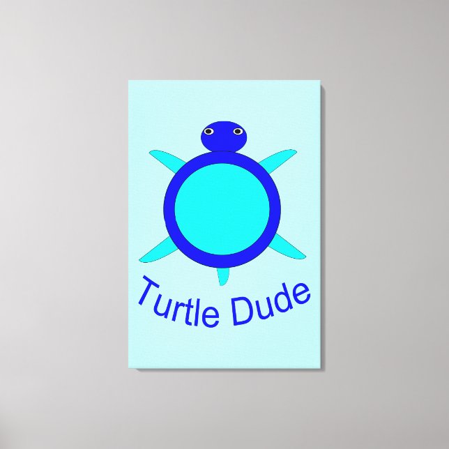 Tortue bleu clair Dude toile Imprimer (Recto)