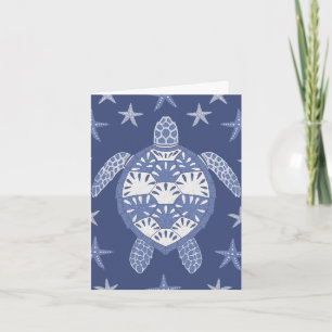 Tortue bleue et poisson étoilé blanc
