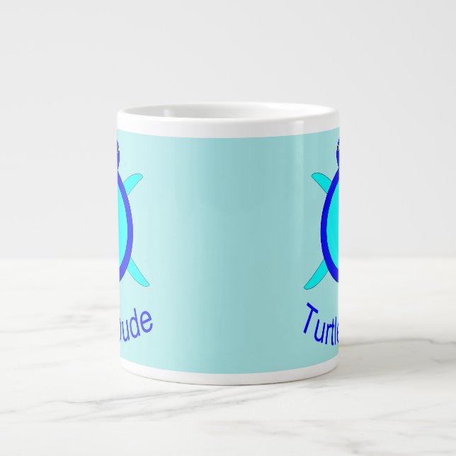 Tortue bleue vive Mec Jumbo Mug (Devant)