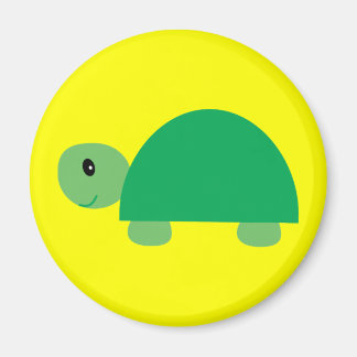 Tortue caricaturale verte souriante ronde aimant j