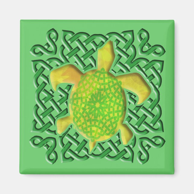 Tortue céleste (verte) Magnet (Devant)