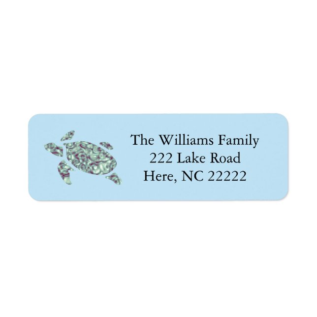 Tortue colorée Retourner l'adresse Étiquettes (Devant)