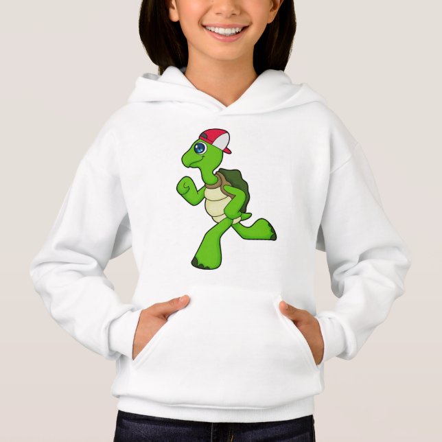 Tortue comme coureur avec Casquette (Devant)