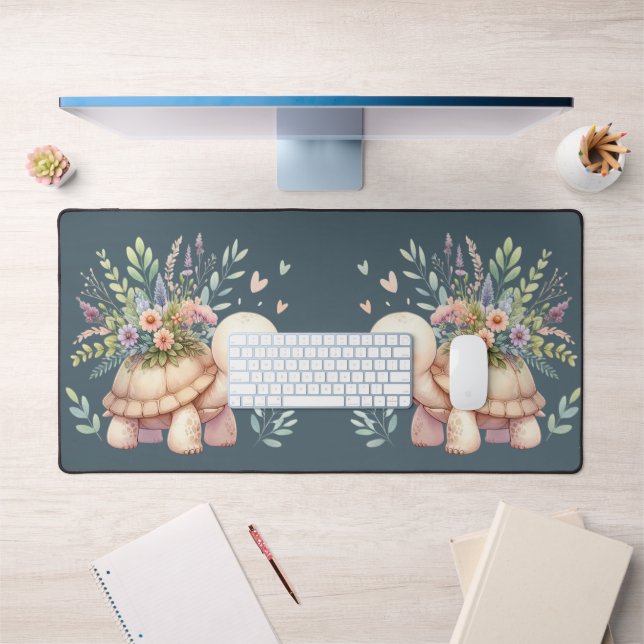 Tortue de jardin de campagne à l'aquarelle (Bureau 1)