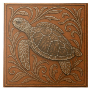 Tortue de mer à tête germinale - Carreaux en céram