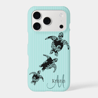 Tortue de mer Aqua Stripe avec Monogramme
