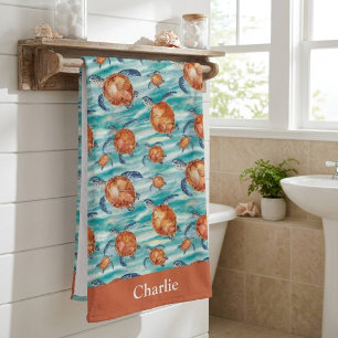 Tortue de mer aquarelle personnalisée