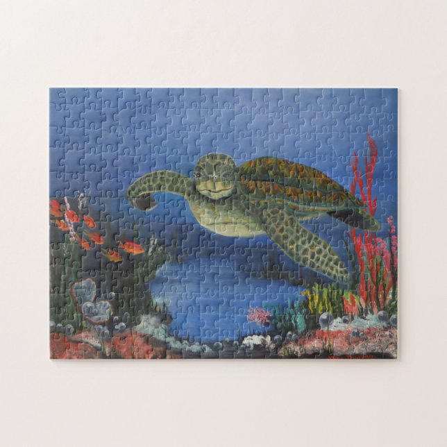 Tortue De Mer Au Puzzle Paradisiaque (Horizontal)