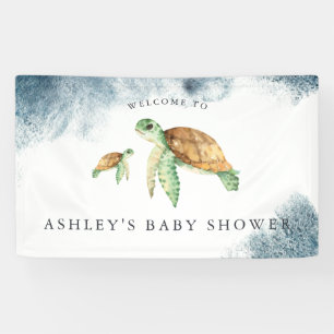 Tortue de mer   Bannière de bienvenue pour Baby Sh
