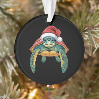 Tortue de mer de Noël Chapeau de Père Noël Océan M