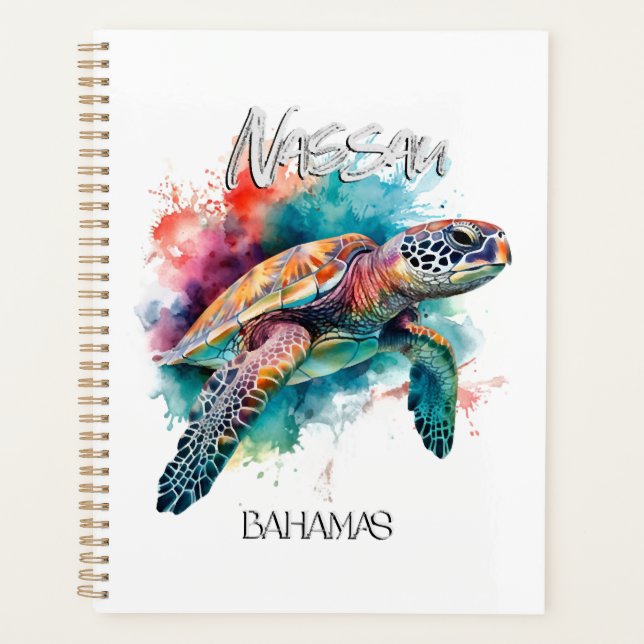 Tortue de mer des Bahamas Drapeau bahamien Plage G (Devant)