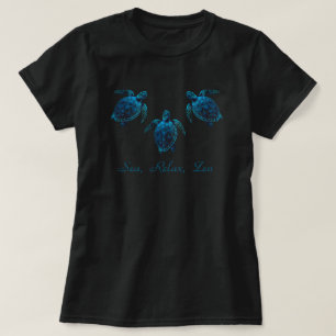tortue de mer, dessin numérique bleu T-shirt