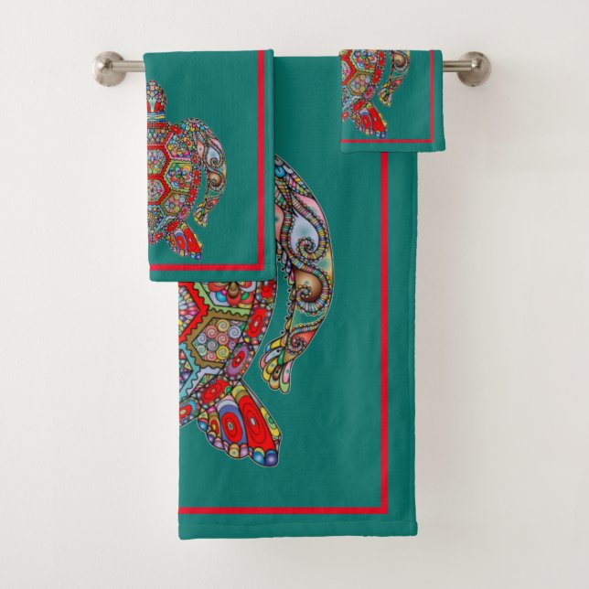 Tortue de mer en Mosaïque (En situation)