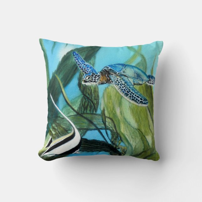 Tortue de mer et Coussin d'angelfish (Recto)
