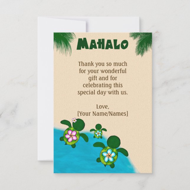 Tortue de mer GARÇON Honu Merci Bleu PLAT #281 (Devant)