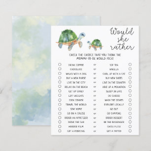 Tortue de mer - Jeu de Baby Shower « Préfèrerait-e