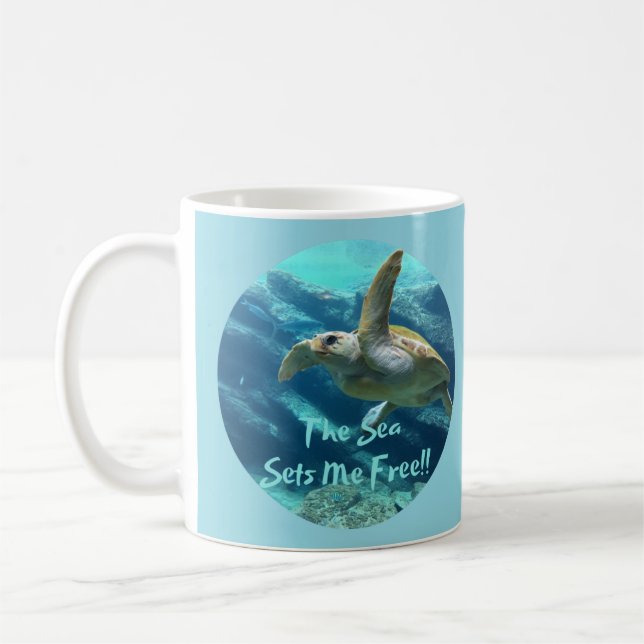 Tortue de mer Lover 11 onces en céramique Mug (Gauche)