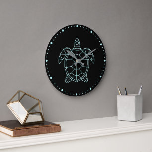 Tortue de mer Neon Grande horloge