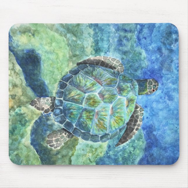 Tortue de mer tapis de souris #2 B (Devant)