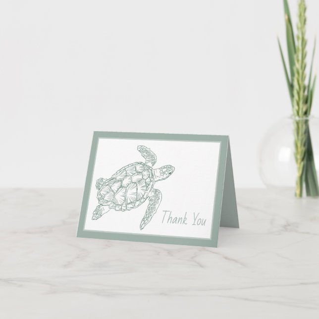 Tortue de mer verte de l'océan de la plage côtière (Devant)