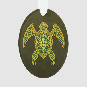 Tortue de mer verte d'or complexe