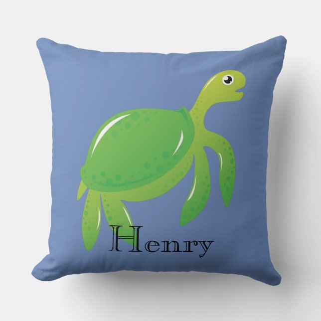 Tortue de mer verte personnalisée en Coussin de me (Recto)