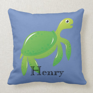 Tortue de mer verte personnalisée en Coussin de me