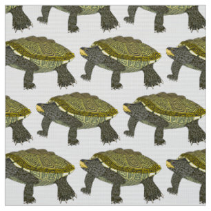 Tortue diamantée (blanc) - Tissu en trame de polye