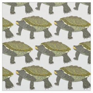 Tortue diamantée (blanche) - Tissu en coton Pima