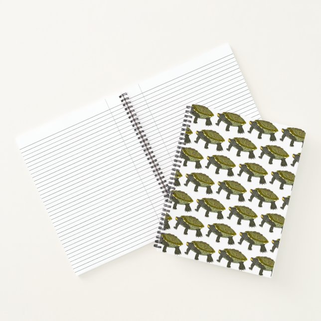 Tortue diamantée (motif blanc) - Cahier (Intérieur)
