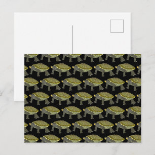 Tortue diamantée (motif noir) - Carte postale