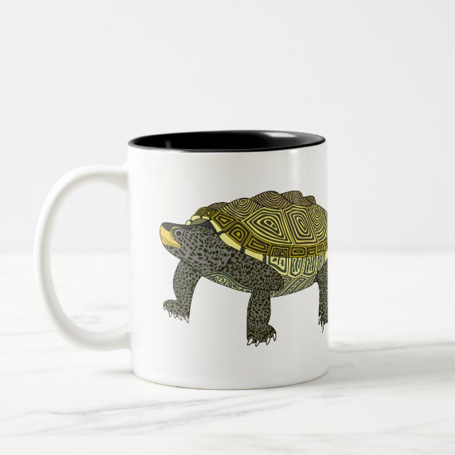 Tortue diamantée - Mug bicolore (Gauche)