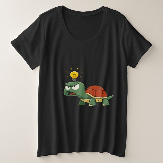 Tortue en colère avec une idée lumineuse (Design devant)