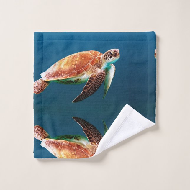 Tortue En Mer Bleue (Gant de toilette)