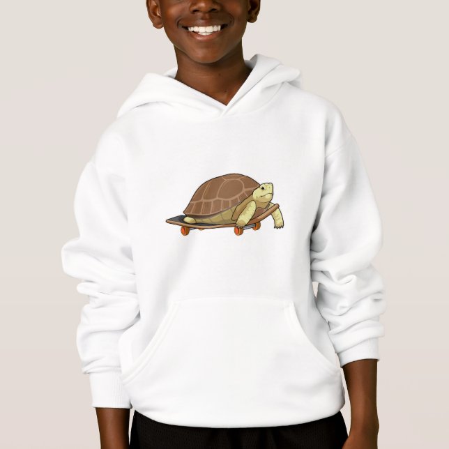 Tortue en patinage avec skateboard (Devant)