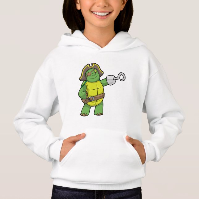 Tortue en pirate avec patchs main et oeil (Devant)