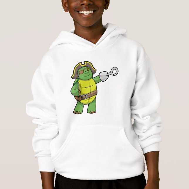 Tortue en pirate avec patchs main et oeil (Devant)