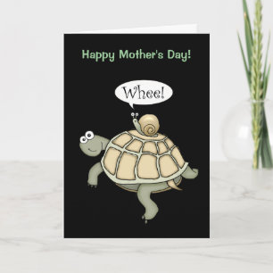 Tortue et escargot Wheel ! Carte de fête des mères