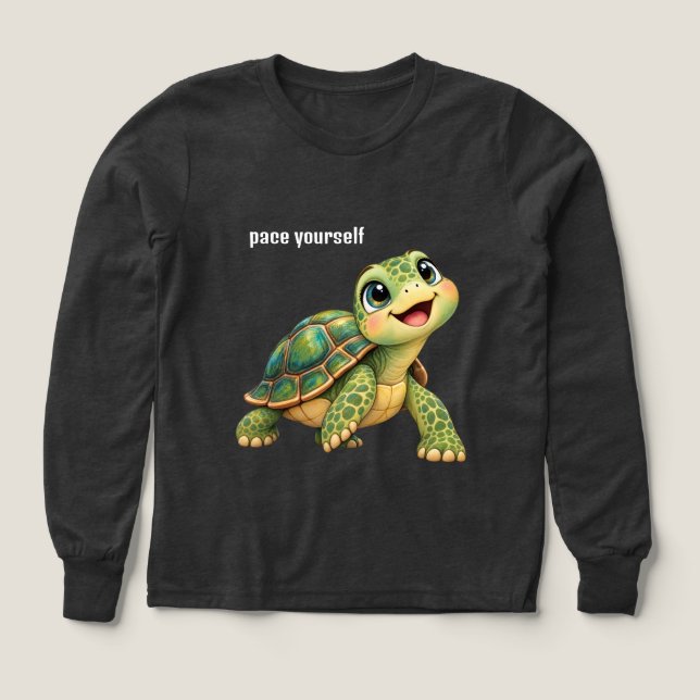 Tortue heureuse avec texte modifiable (Motif recto)