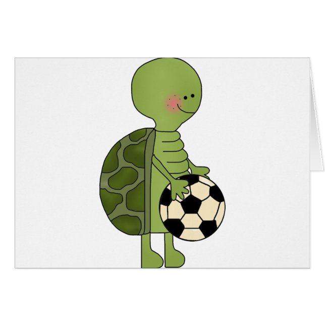 Tortue jouant au football (Devant horizontal)
