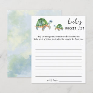 Tortue marine - jeu de liste de seau de bébé