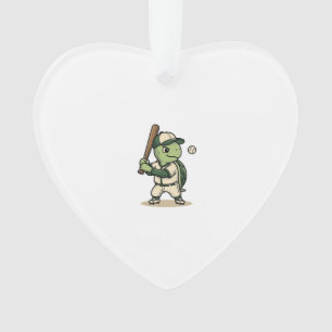 Tortue Mignonne Batteur de Baseball Art Vectoriel 