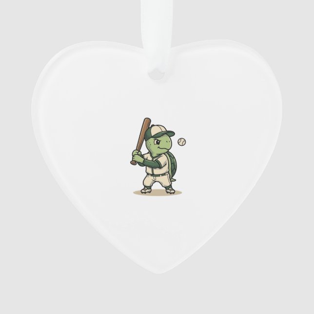 Tortue Mignonne Batteur de Baseball Art Vectoriel  (devant)