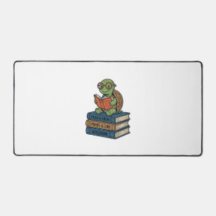 Tortue mignonne lisant sur des livres Vintage Vect