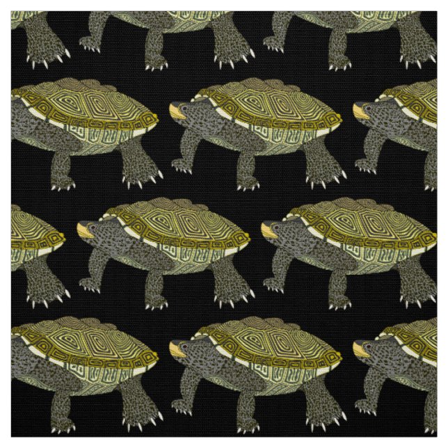 Tortue (noire) - Tissu à tissage de polyester (Échantillon)