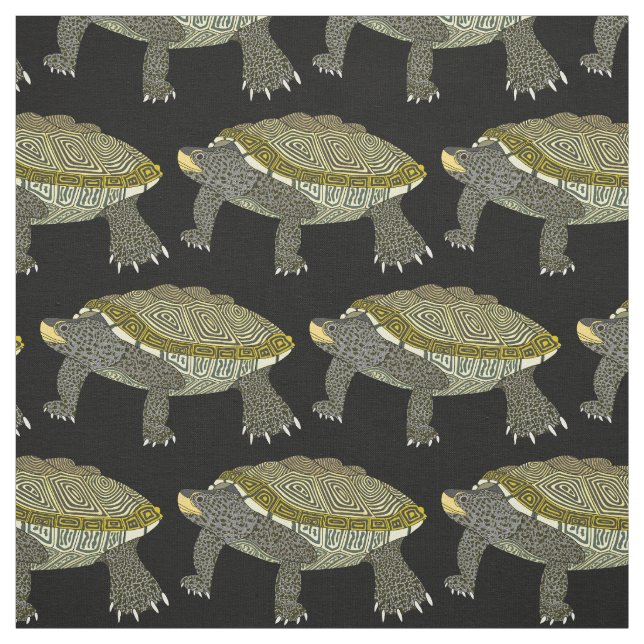 Tortue (noire) - Tissu de coton peigné (Échantillon)