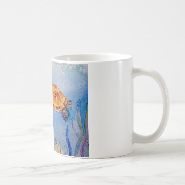 Tortue originale d'aquarelle sur la tasse (Droite)
