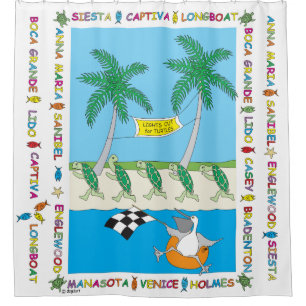 Tortue Plages Douche Rideau