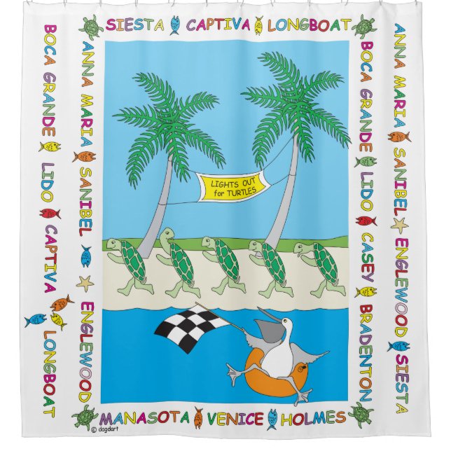 Tortue Plages Douche Rideau (Devant)